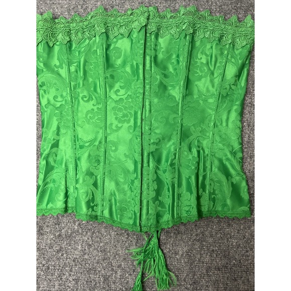 Frederick's of Hollywood Green Corset Bustier Top Lace Up style7000 size36 Y2K - Picture 1 of 12
